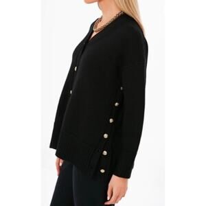 Tuckernuck Black Meyers Cardigan Button Down Side Seam Gold Sz XXL